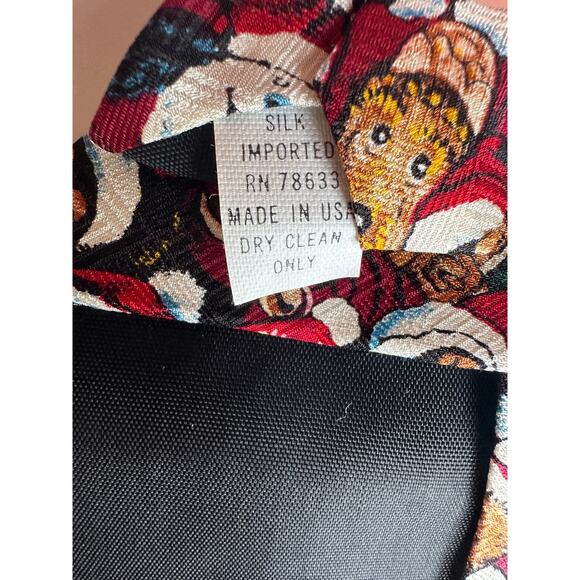 Woodward Vintage Silk Mens Neck Tie Christmas Holiday Dogs Santa Hats - Picture 3 of 8